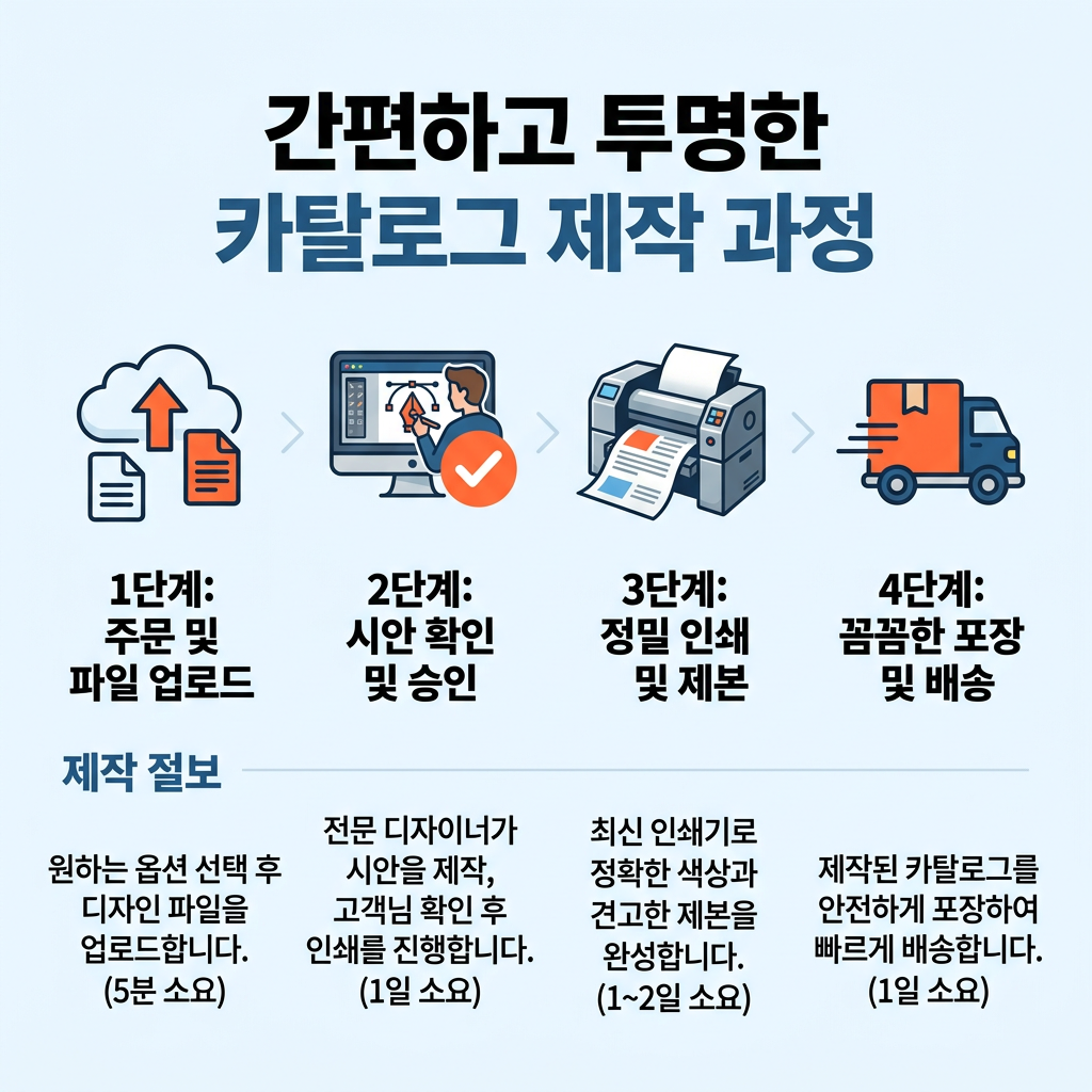 카다록 간편하고 투명한  카탈로그 제작 과정