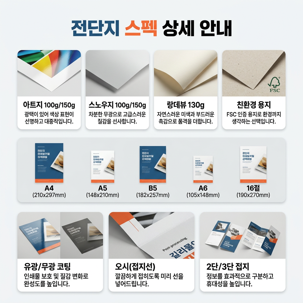 전단지 전단지 스펙 상세 안내