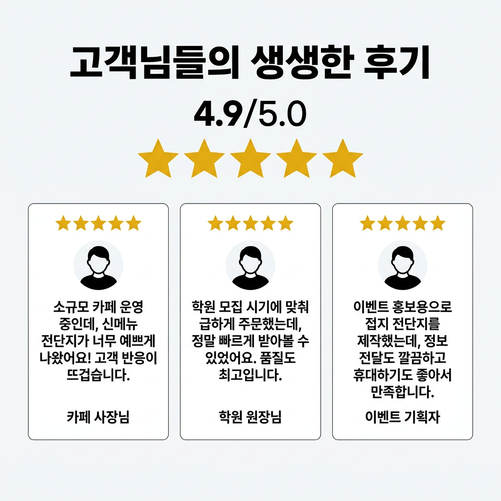 전단지 고객님들의 생생한 후기