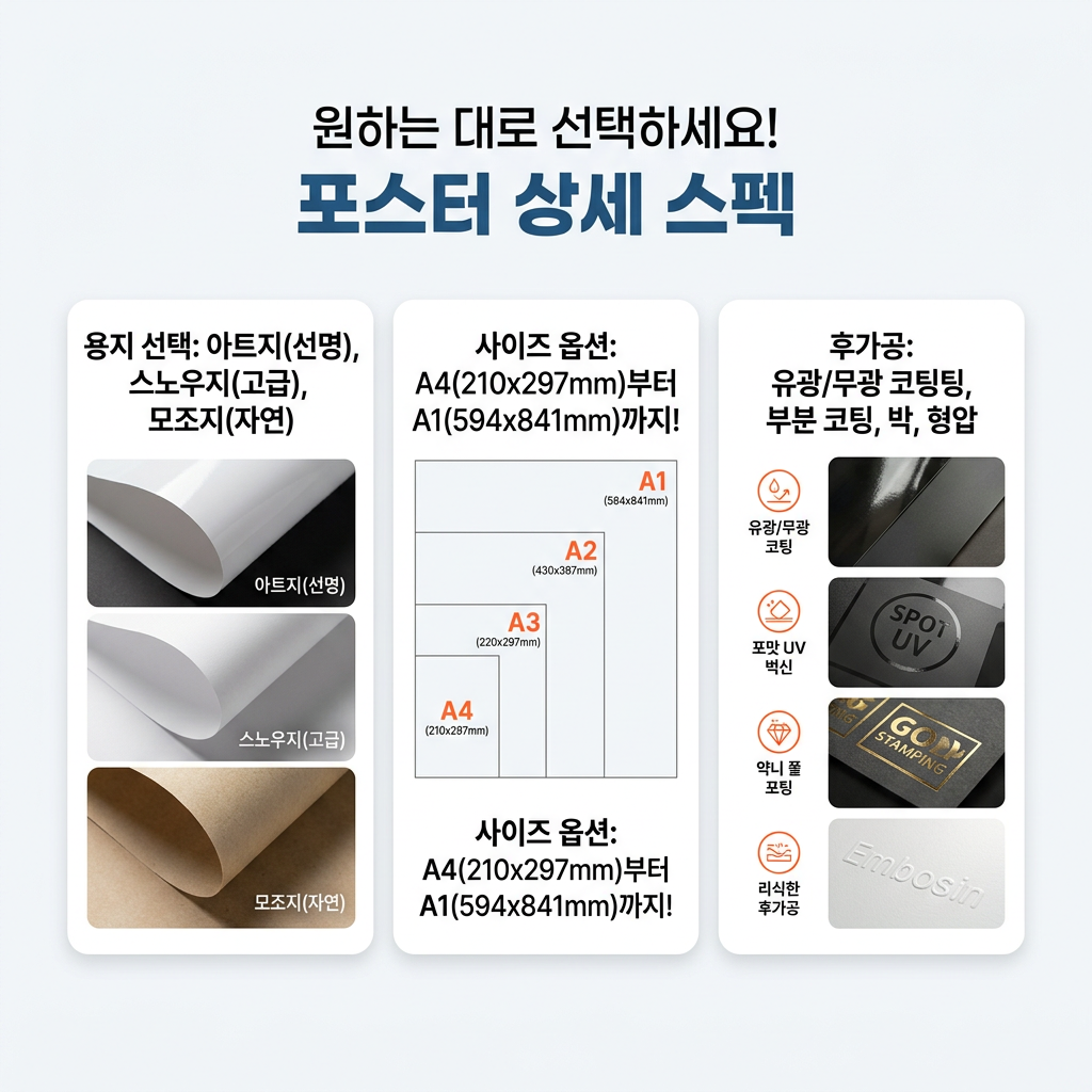 포스터 원하는 대로 선택하세요!  포스터 상세 스펙