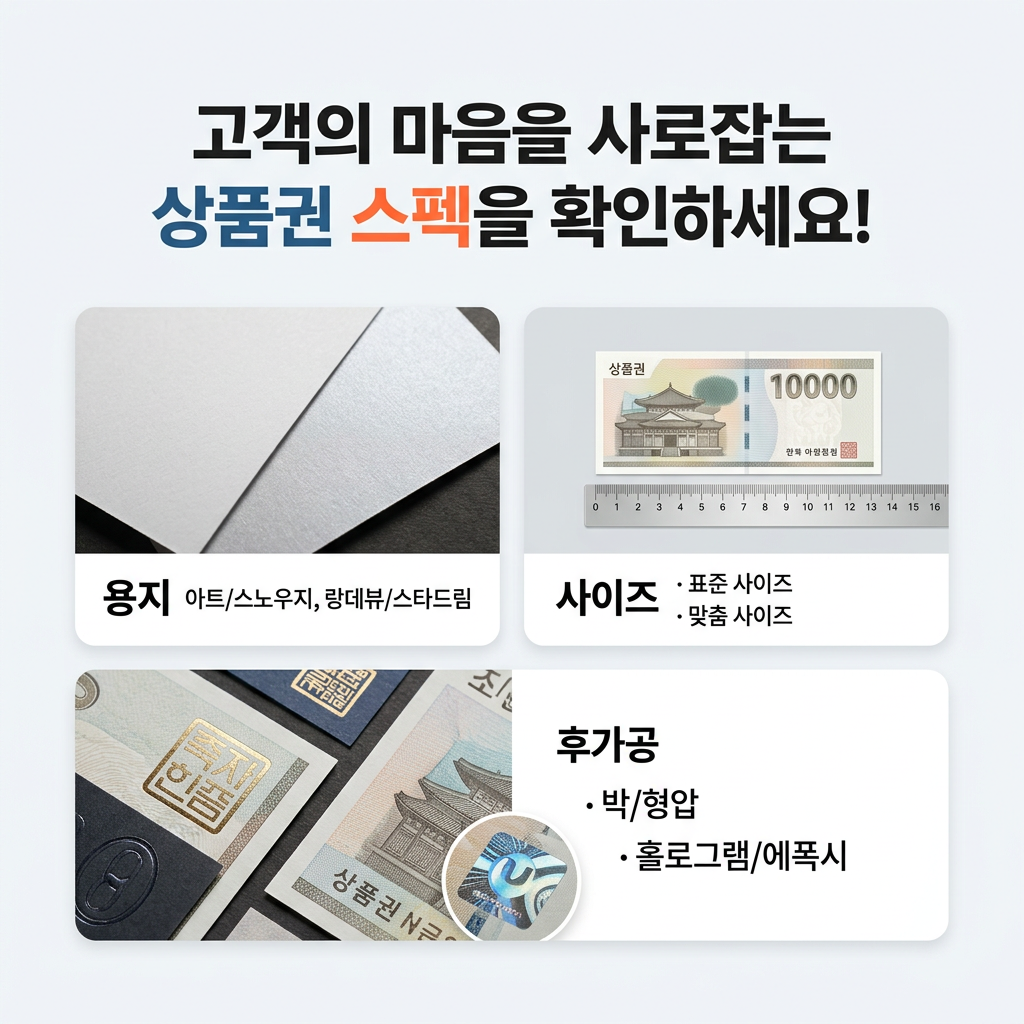 상품권 고객의 마음을 사로잡는 상품권 스펙을 확인하세요!