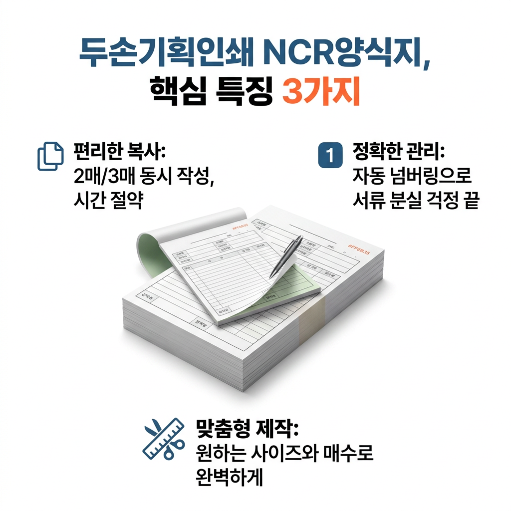NCR양식지 두손기획인쇄 NCR양식지, 핵심 특징 3가지